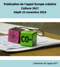 Publication de l'appel Europe créative Culture 2017  - dépôt 23 novembre 2016