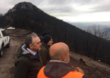 Sopralluogo di Rossi a Calci: "Fatto già un gran lavoro. Programmeremo insieme il futuro del bosco"